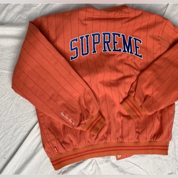Supreme Varsity Pinstripe Jacket – Orange - Picture 10 of 10